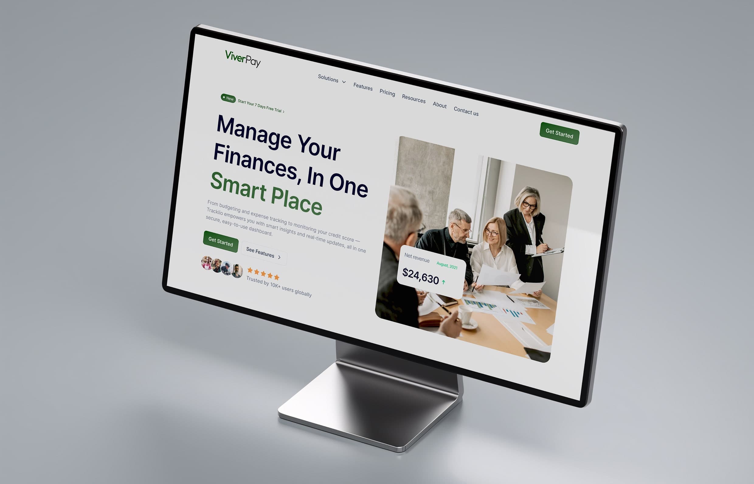 ViverPay digital wallet app interface showcasing intuitive fintech design
